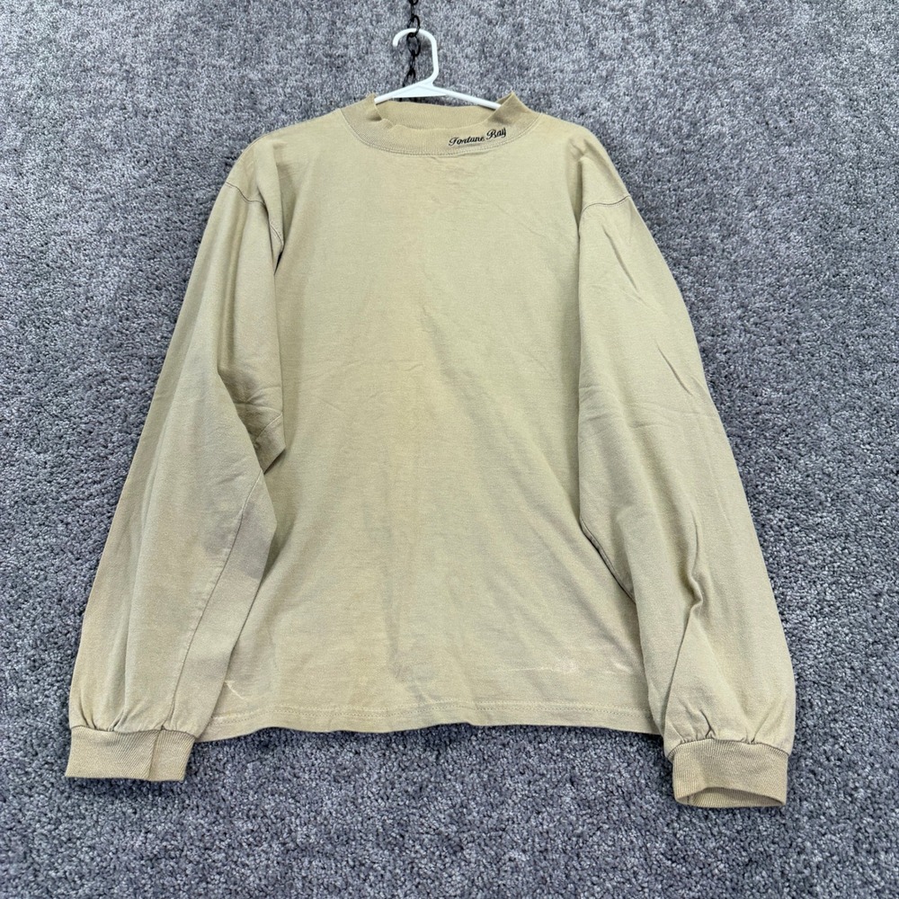 Fruit of the Loom T Shirt Mens XL Tan Fortune Bay Long Sleeve